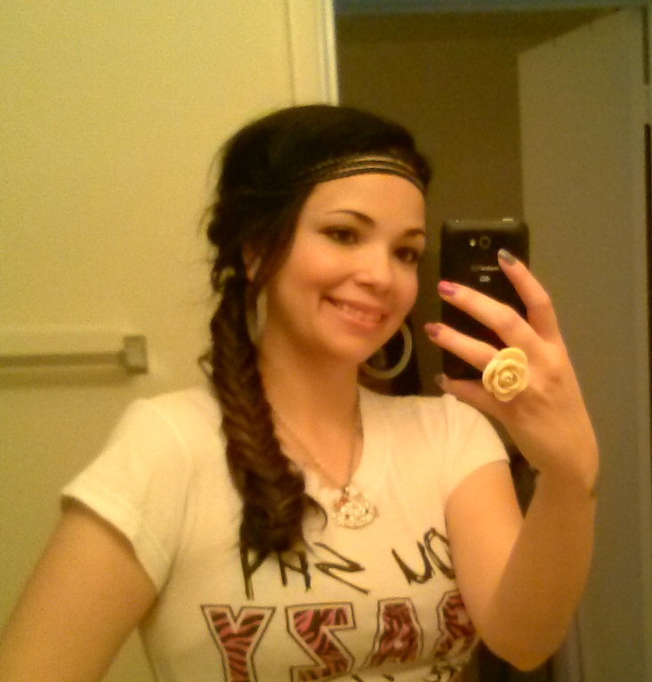 fishtail braid with extensions and a hairband! (1)