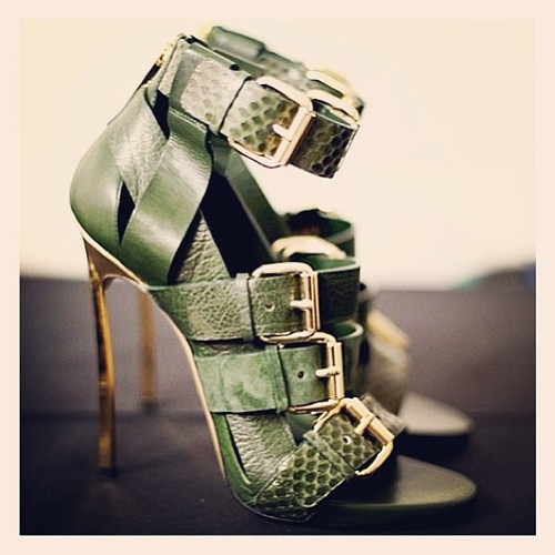 Green High Ankle Heels